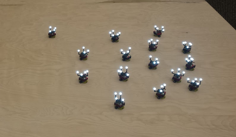 Smart Device Control of Robot Swarms in a Changing Environment