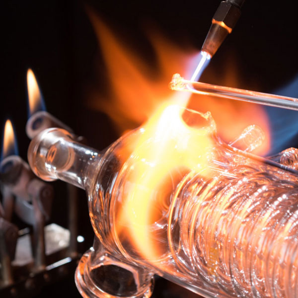 image showing glass-blowing close-up