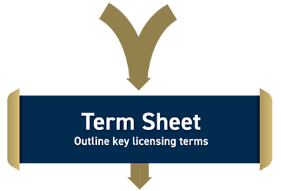 graphic with text term sheet, outline key licensing terms